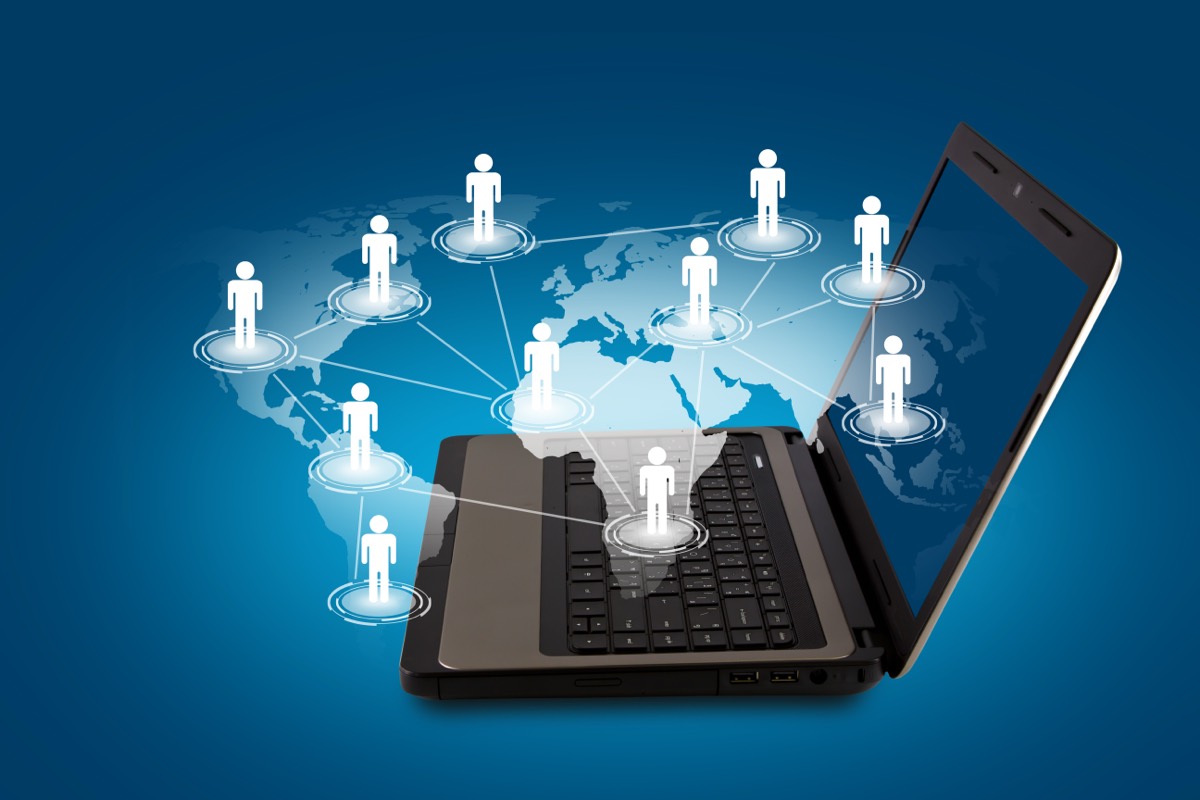 Computer network connecting people around the world