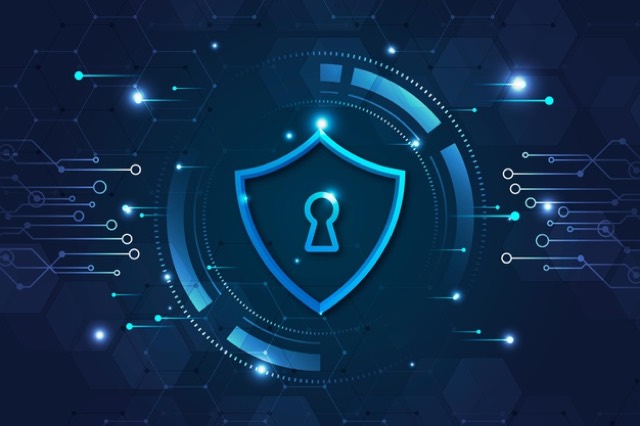 Cyber security code on screen